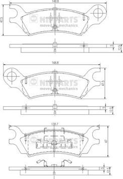 Nipparts J3613000 - Kit de plaquettes de frein, frein à disque cwaw.fr