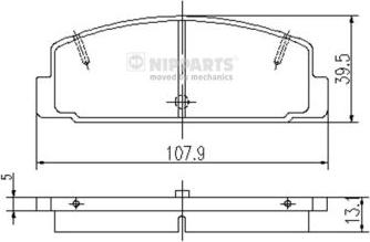 Nipparts J3613002 - Kit de plaquettes de frein, frein à disque cwaw.fr