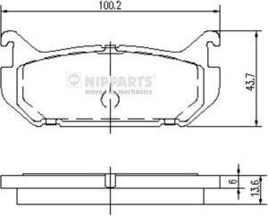 Nipparts J3613007 - Kit de plaquettes de frein, frein à disque cwaw.fr