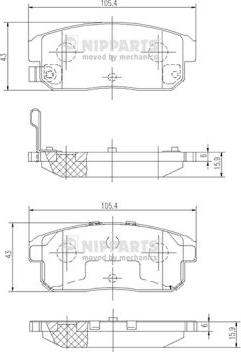 Nipparts J3613018 - Kit de plaquettes de frein, frein à disque cwaw.fr