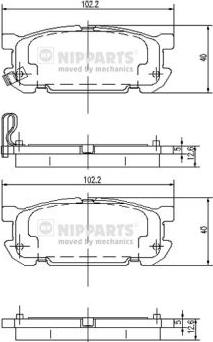 Nipparts J3613020 - Kit de plaquettes de frein, frein à disque cwaw.fr