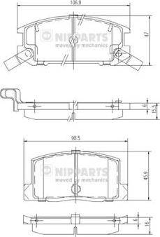 Nipparts J3612009 - Kit de plaquettes de frein, frein à disque cwaw.fr