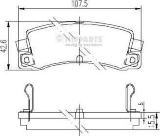 Nipparts J3612008 - Kit de plaquettes de frein, frein à disque cwaw.fr