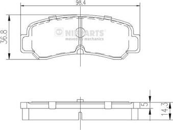 Nipparts J3612007 - Kit de plaquettes de frein, frein à disque cwaw.fr