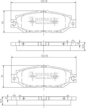 Nipparts J3612014 - Kit de plaquettes de frein, frein à disque cwaw.fr