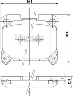 Nipparts J3612015 - Kit de plaquettes de frein, frein à disque cwaw.fr