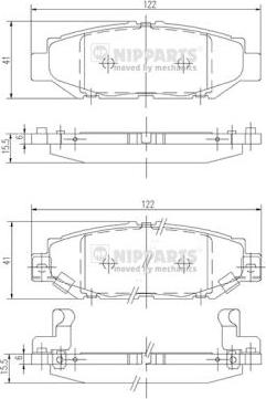 Nipparts J3612016 - Kit de plaquettes de frein, frein à disque cwaw.fr