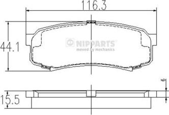 Nipparts J3612010 - Kit de plaquettes de frein, frein à disque cwaw.fr