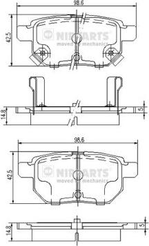 Nipparts J3612034 - Kit de plaquettes de frein, frein à disque cwaw.fr