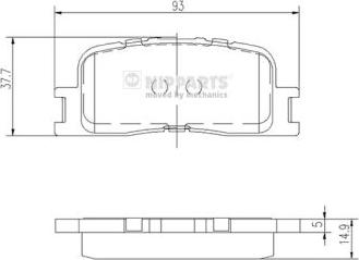 Nipparts J3612024 - Kit de plaquettes de frein, frein à disque cwaw.fr