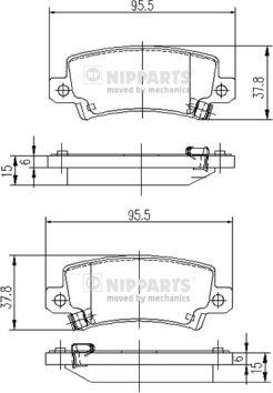 Nipparts J3612025 - Kit de plaquettes de frein, frein à disque cwaw.fr