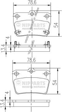 Nipparts J3612020 - Kit de plaquettes de frein, frein à disque cwaw.fr