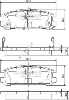 Nipparts J3617001 - Kit de plaquettes de frein, frein à disque cwaw.fr