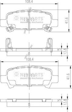 Nipparts J3617002 - Kit de plaquettes de frein, frein à disque cwaw.fr