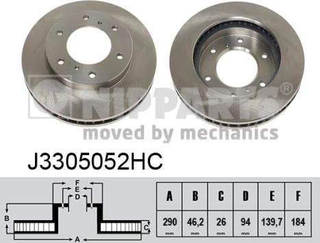 Nipparts J3305052HC - Disque de frein cwaw.fr