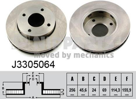 Nipparts J3305064 - Disque de frein cwaw.fr