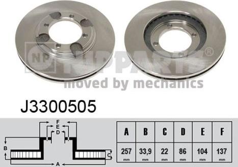 Nipparts J3300505 - Disque de frein cwaw.fr