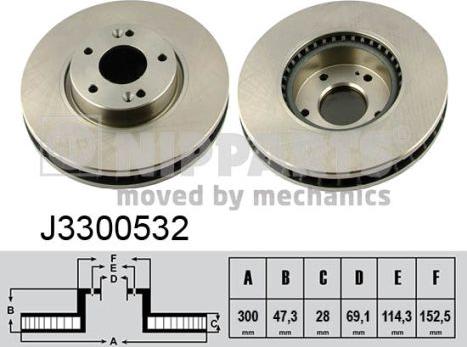 Nipparts J3300532 - Disque de frein cwaw.fr