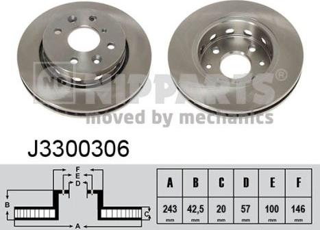 Nipparts J3300306 - Disque de frein cwaw.fr