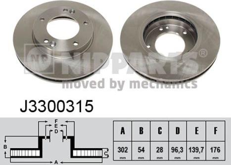 Nipparts J3300315 - Disque de frein cwaw.fr