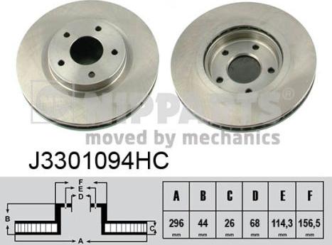 Nipparts J3301094HC - Disque de frein cwaw.fr