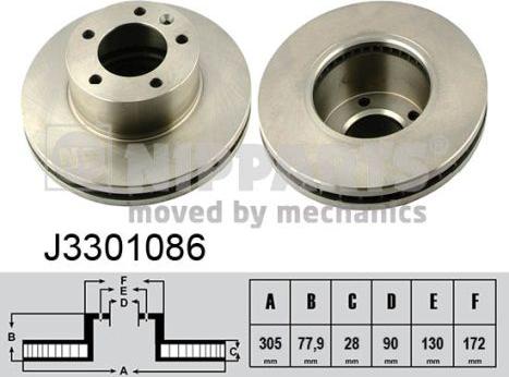 Nipparts J3301086 - Disque de frein cwaw.fr