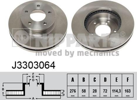 Nipparts J3303064 - Disque de frein cwaw.fr