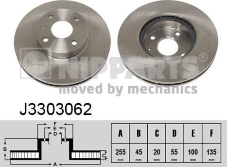 Nipparts J3303062 - Disque de frein cwaw.fr