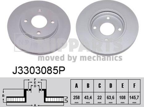 Nipparts J3303085P - Disque de frein cwaw.fr