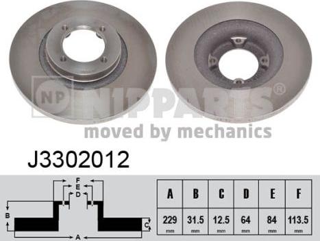 Nipparts J3302012 - Disque de frein cwaw.fr