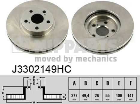 Nipparts J3302149HC - Disque de frein cwaw.fr