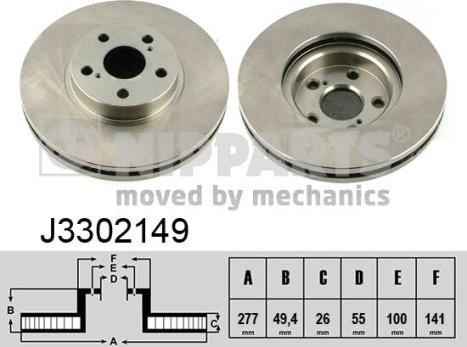 Nipparts J3302149 - Disque de frein cwaw.fr