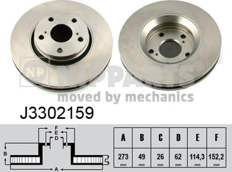 Nipparts J3302159 - Disque de frein cwaw.fr