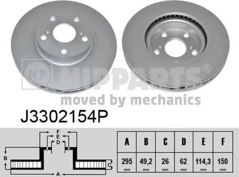 Nipparts J3302154P - Disque de frein cwaw.fr