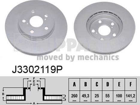 Nipparts J3302119P - Disque de frein cwaw.fr