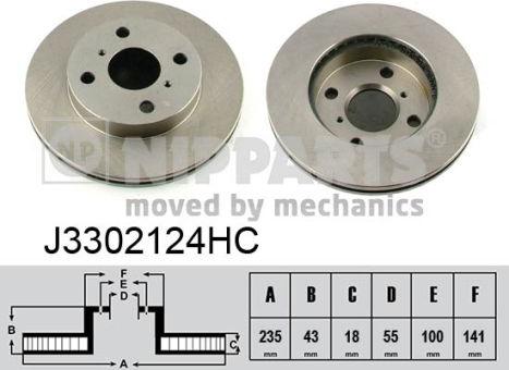 Nipparts J3302124HC - Disque de frein cwaw.fr