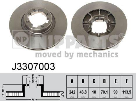 Nipparts J3307003 - Disque de frein cwaw.fr