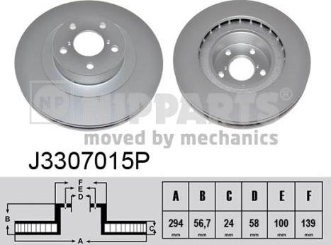 Nipparts J3307015P - Disque de frein cwaw.fr