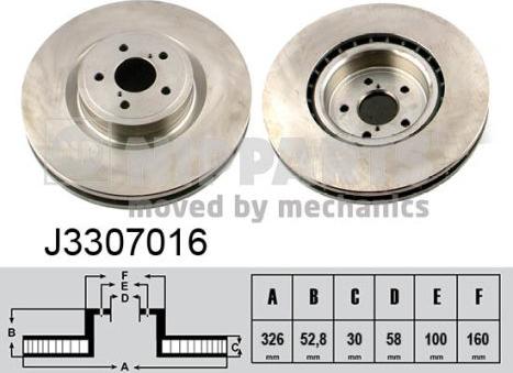 Nipparts J3307016 - Disque de frein cwaw.fr