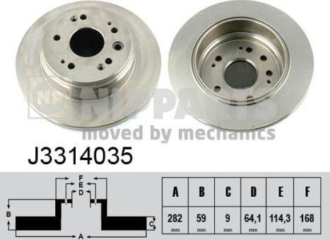 Nipparts J3314035 - Disque de frein cwaw.fr