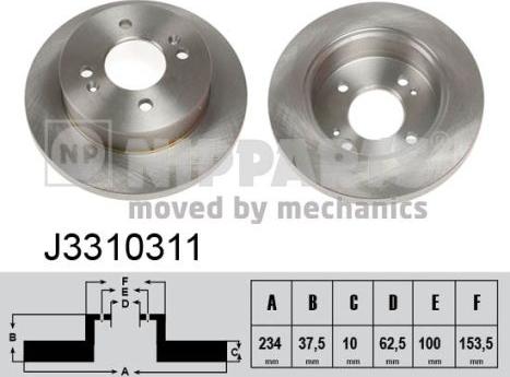 Nipparts J3310311 - Disque de frein cwaw.fr