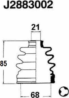 Nipparts J2883002 - Joint-soufflet, arbre de commande cwaw.fr