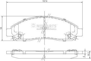 Nipparts N3609010 - Kit de plaquettes de frein, frein à disque cwaw.fr