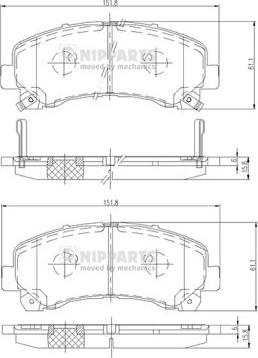 Nipparts N3609011 - Kit de plaquettes de frein, frein à disque cwaw.fr