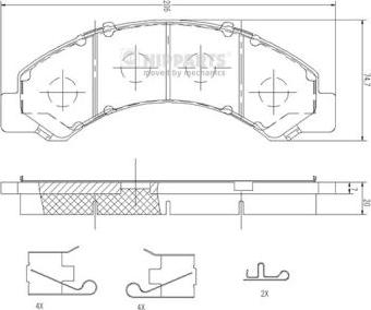 Nipparts N3609013 - Kit de plaquettes de frein, frein à disque cwaw.fr