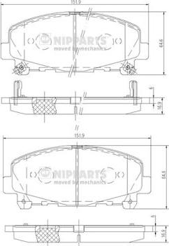 Nipparts N3604069 - Kit de plaquettes de frein, frein à disque cwaw.fr