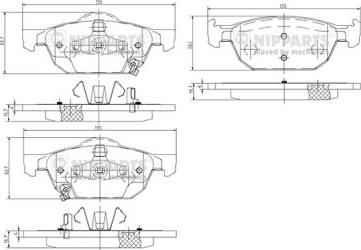 Nipparts N3604067 - Kit de plaquettes de frein, frein à disque cwaw.fr