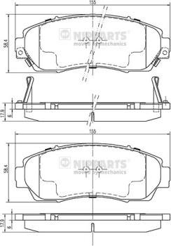 Nipparts N3604073 - Kit de plaquettes de frein, frein à disque cwaw.fr