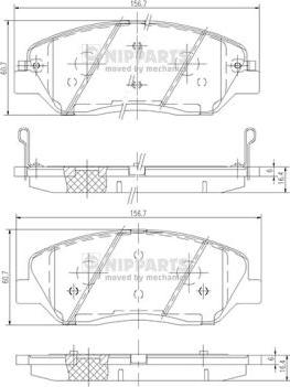 Nipparts N3605051 - Kit de plaquettes de frein, frein à disque cwaw.fr