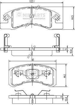 Nipparts N3606021 - Kit de plaquettes de frein, frein à disque cwaw.fr